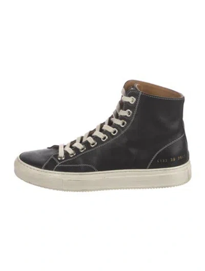 Pre-owned Common Projects Leather Sneakers In Black