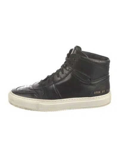Pre-owned Common Projects Leather Sneakers In Black