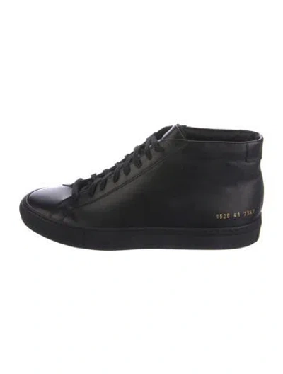 Pre-owned Common Projects Leather Sneakers In Black