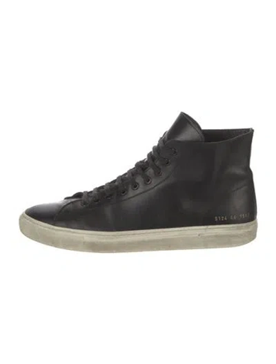 Pre-owned Common Projects Leather Sneakers In Black