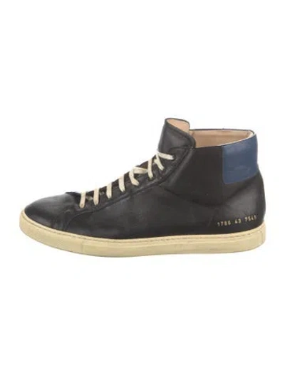 Pre-owned Common Projects Leather Sneakers In Black