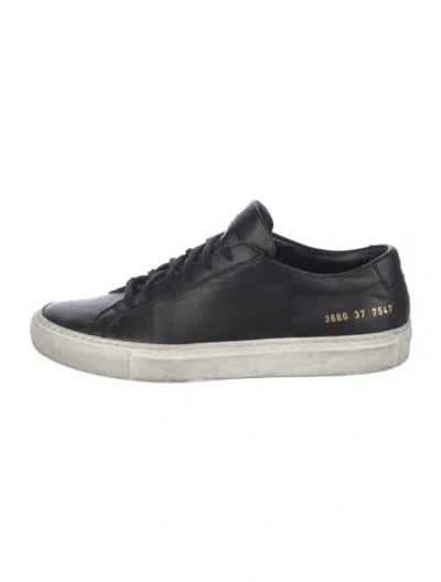 Pre-owned Common Projects Leather Sneakers In Black