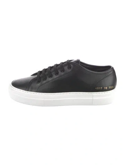 Pre-owned Common Projects Leather Sneakers In Black