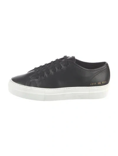 Pre-owned Common Projects Leather Sneakers In Black