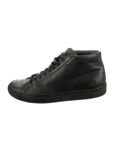 Pre-owned Common Projects Leather Sneakers In Black