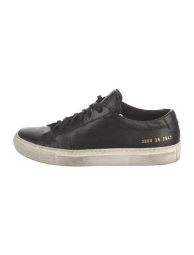 Pre-owned Common Projects Leather Sneakers In Black