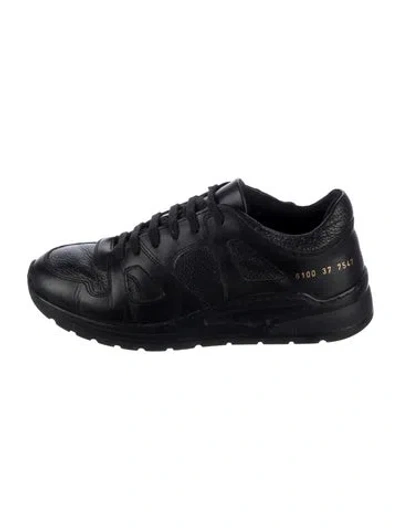 Pre-owned Common Projects Leather Sneakers In Black