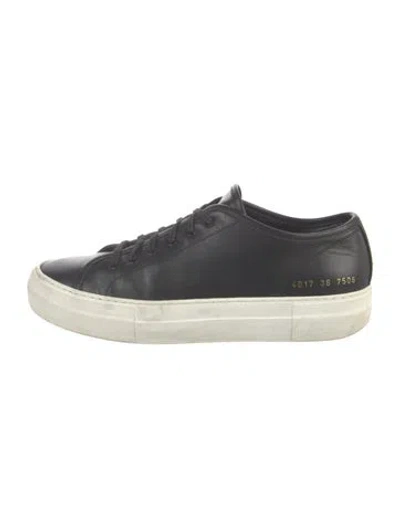 Pre-owned Common Projects Leather Sneakers In Black