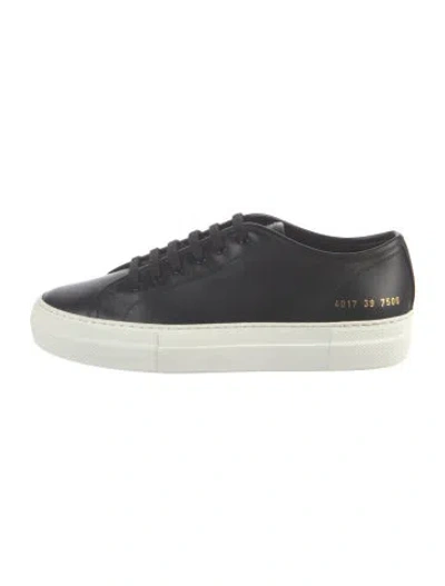 Pre-owned Common Projects Leather Sneakers In Black