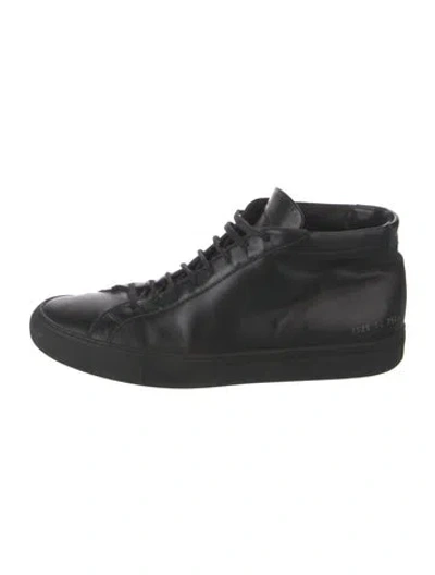 Pre-owned Common Projects Leather Sneakers In Black