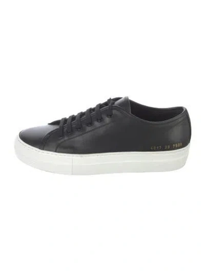 Pre-owned Common Projects Leather Sneakers In Black