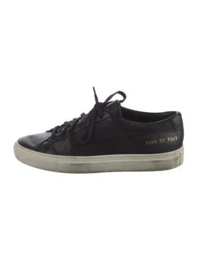 Pre-owned Common Projects Leather Sneakers In Black