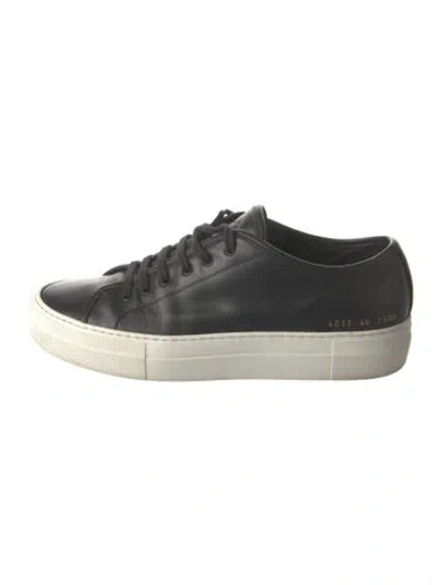 Pre-owned Common Projects Leather Sneakers In Black