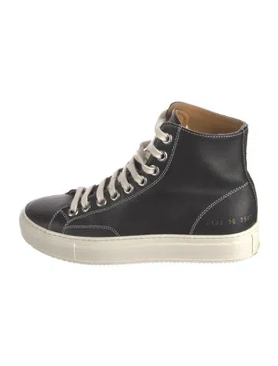 Pre-owned Common Projects Leather Sneakers In Black