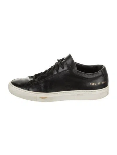 Pre-owned Common Projects Leather Sneakers In Black
