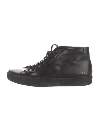 Pre-owned Common Projects Leather Sneakers In Black