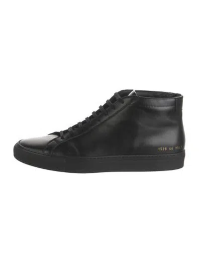 Pre-owned Common Projects Leather Sneakers In Black