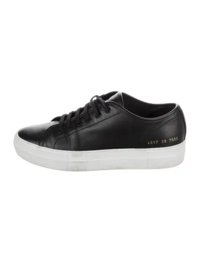 Pre-owned Common Projects Leather Sneakers In Black
