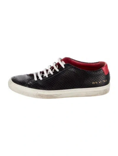 Pre-owned Common Projects Leather Sneakers In Black/red
