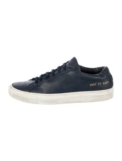 Pre-owned Common Projects Leather Sneakers In Blue