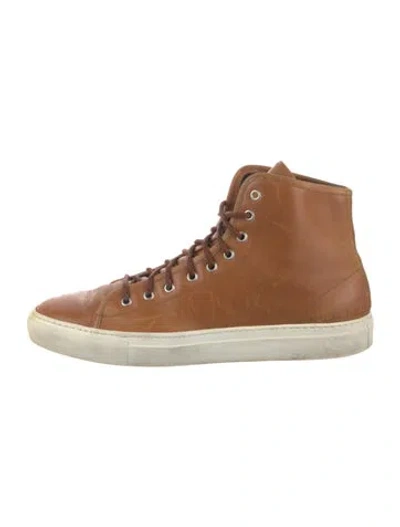Pre-owned Common Projects Leather Sneakers In Brown