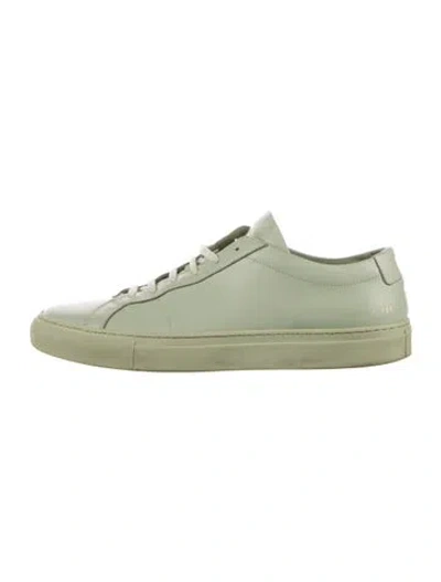 Pre-owned Common Projects Leather Sneakers In Green