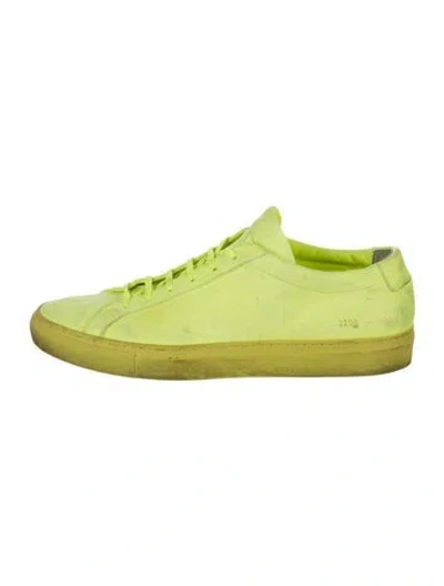 Pre-owned Common Projects Leather Sneakers In Green/yellow