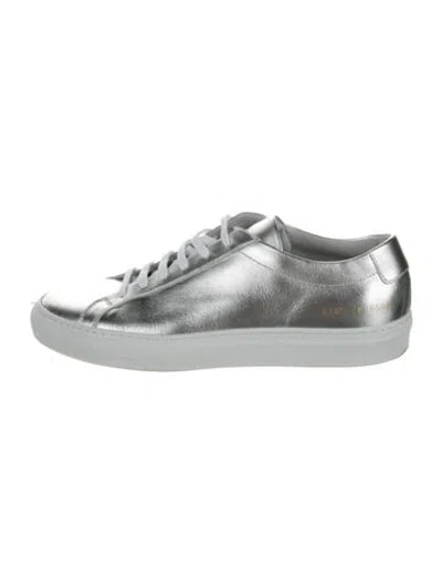 Pre-owned Common Projects Leather Sneakers In Metallic/silver