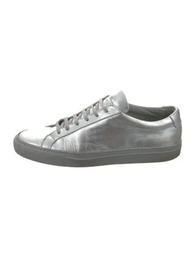Pre-owned Common Projects Leather Sneakers In Metallic/silver