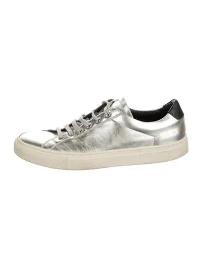 Pre-owned Common Projects Leather Sneakers In Metallic/silver