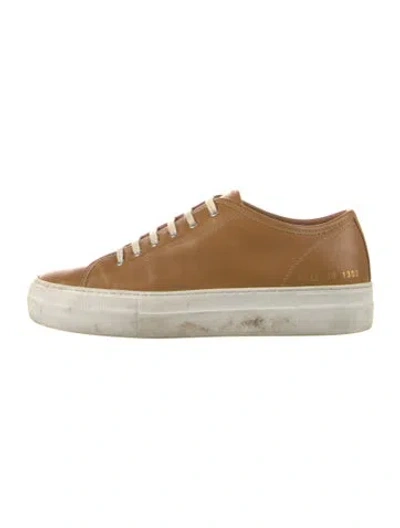 Pre-owned Common Projects Leather Sneakers In Neutrals
