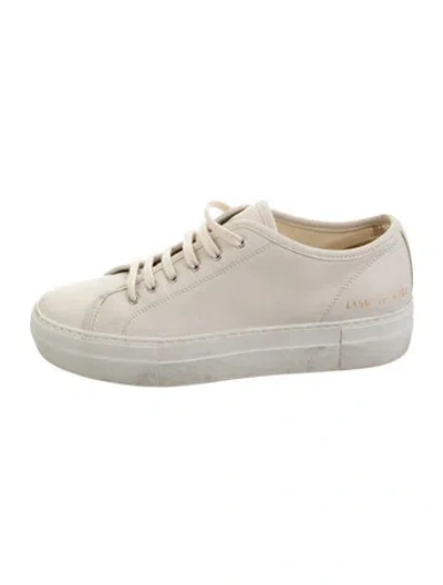 Pre-owned Common Projects Leather Sneakers In Neutrals
