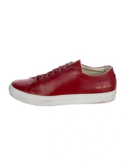 Pre-owned Common Projects Leather Sneakers In Red