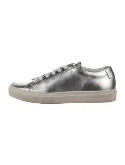 Pre-owned Common Projects Leather Sneakers In Silver