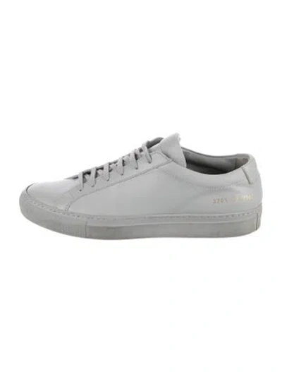 Pre-owned Common Projects Leather Sneakers In Silver