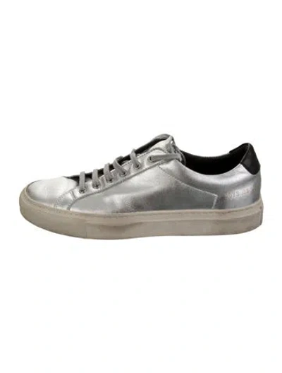 Pre-owned Common Projects Leather Sneakers In Silver