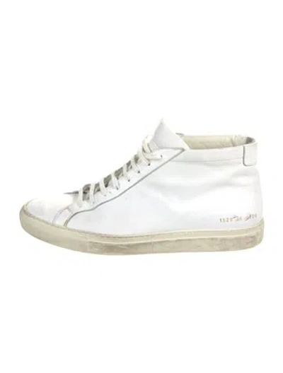 Pre-owned Common Projects Leather Sneakers In White