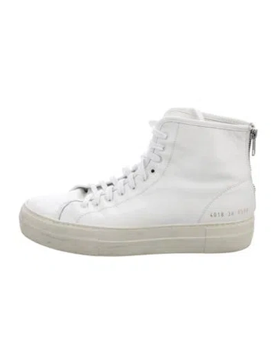 Pre-owned Common Projects Leather Sneakers In White