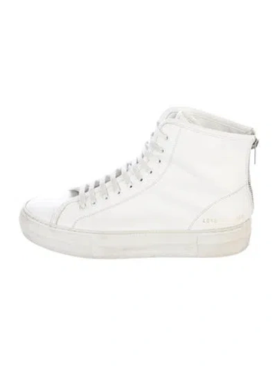 Pre-owned Common Projects Leather Sneakers In White