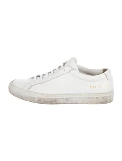 Pre-owned Common Projects Leather Sneakers In White