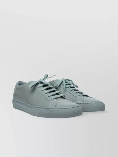 Common Projects Leather Sneakers With Flat Sole And Round Toe In Green
