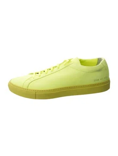 Pre-owned Common Projects Leather Sneakers In Yellow
