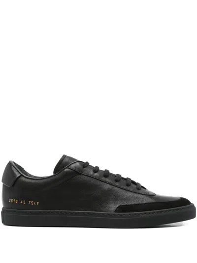 Common Projects Leather Suede Sneakers In Black