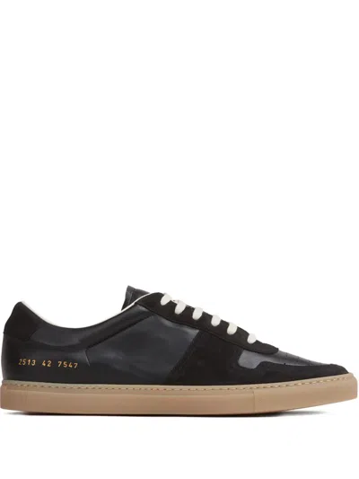 Common Projects Leather Suede Sneakers In Black