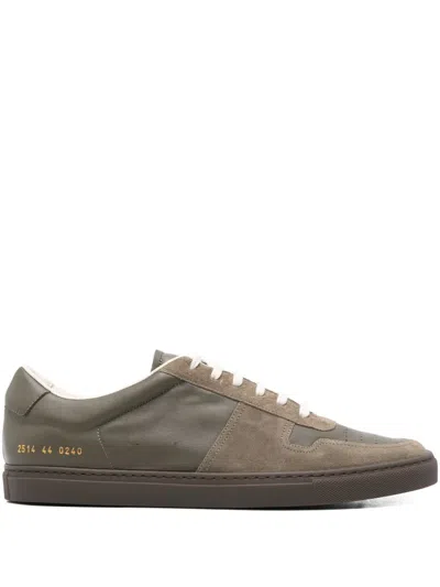 Common Projects Leather Suede Sneakers In Green