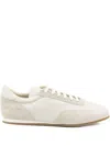 Common Projects Minimal Runner Suede-trimmed Leather Sneakers In Neutral