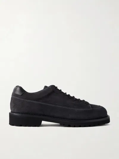 Common Projects Leather-trimmed Suede Hiking Boots In Black