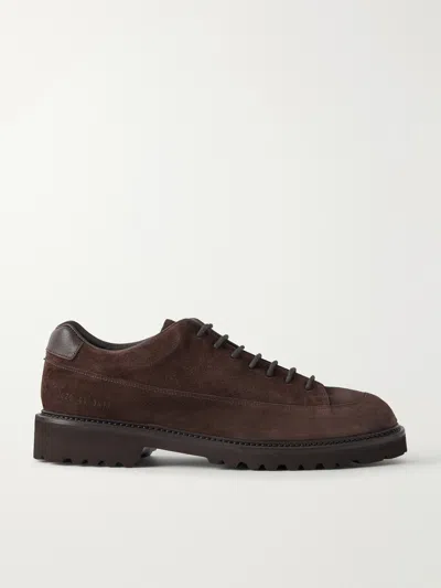 Common Projects Leather-trimmed Suede Hiking Boots In Brown