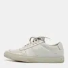 Common Projects Light Grey Leather Bball Low Top Bumpy Sneakers In Gray