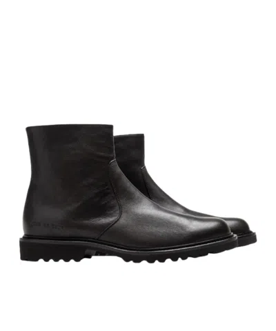 Common Projects Logo Boots In Black